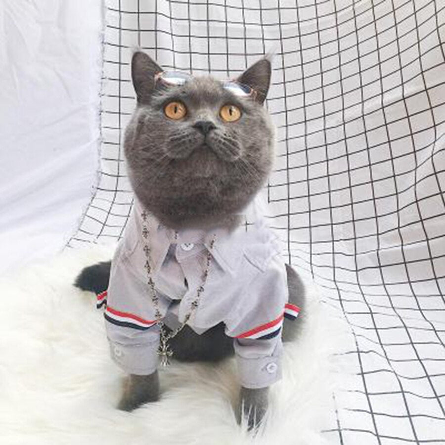 Cat Clothing Christmas Clothes for Cats Kittens Clothes Poodle Pet Costume Plaid Pet Clothes Fashion Pet Clothes 50MYF036