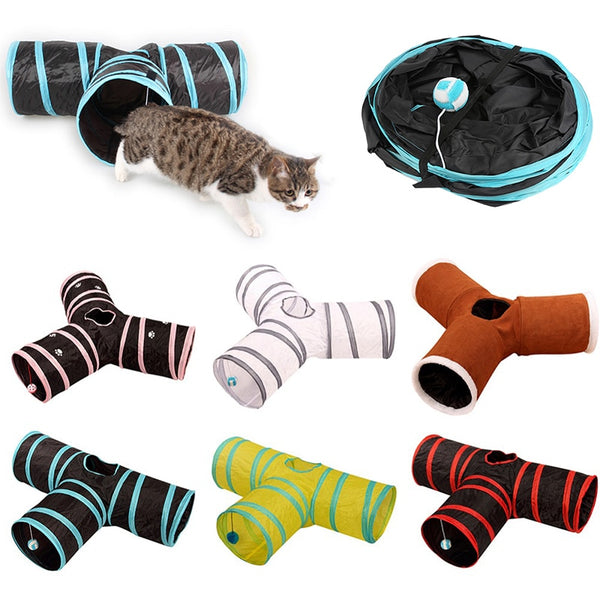 2/3/4/5 Holes Pet Cat Tunnel Toys Foldable Pet Cat Training Toy Interactive Tube Fun Toy For Cat Rabbit Animal Play Tunnel Tube