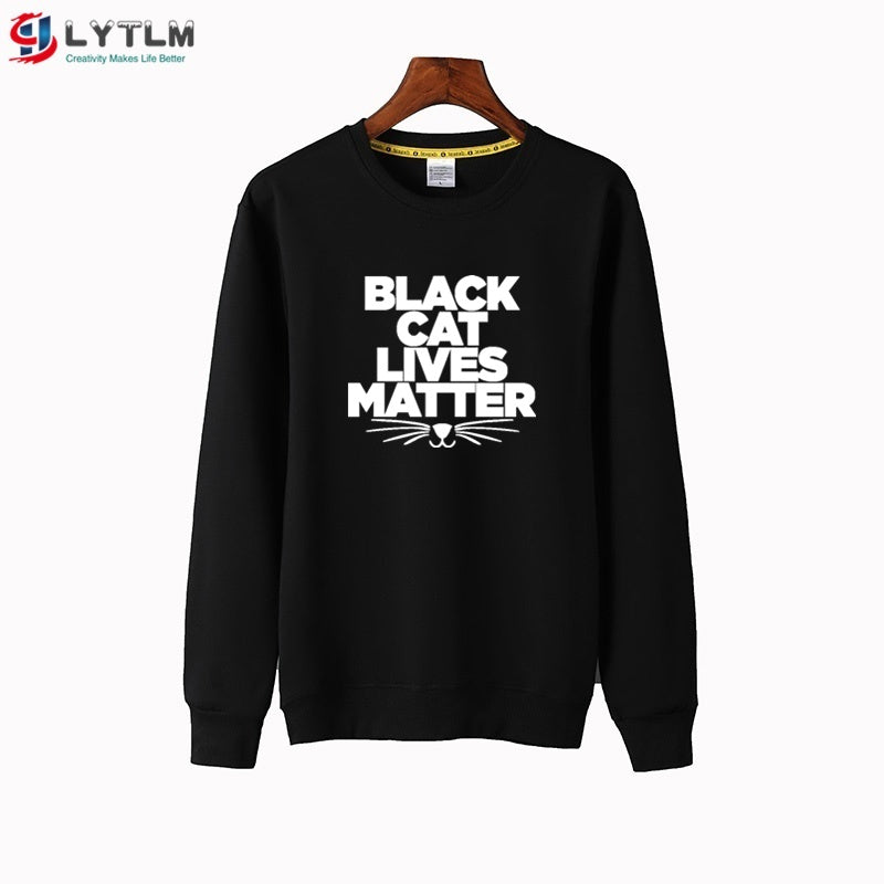 LYTLM Baby Girl Clothes Long Sleeves Children Sweatshirt Girl Black Cat Lives Matter Hoodie Girl Girls Hoodies and Sweatshirts