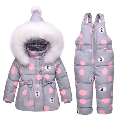 Toddler Girl Clothes Sets Children's Down Jacket Winter Warm Cartoon Cat Hooded Newborn Infant Snow Children Costume Suit 1 2 3Y