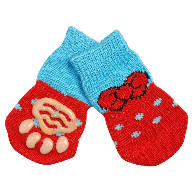 1 pair Creative Cat Coats Pet cat socks Dog Socks Traction Control for Indoor Wear L/M/S Cat Clothing Multicolor S M L 4