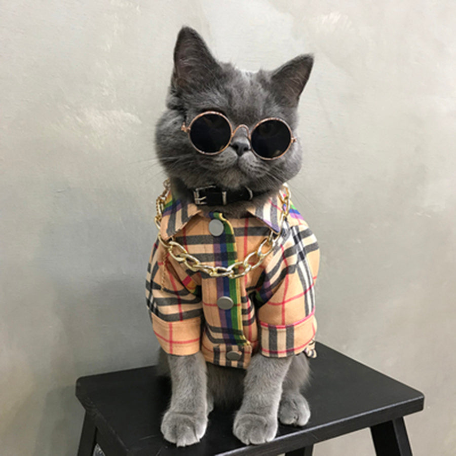 cat clothes  disfraces para mascotas  cute clothes  plaid pet clothes  pet costume  chihuahua sweaters 50MYF050