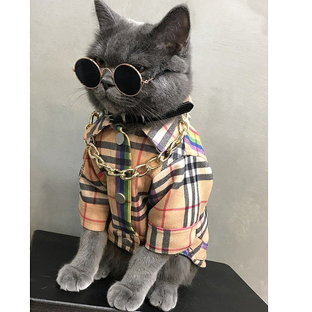 cat clothes  disfraces para mascotas  cute clothes  plaid pet clothes  pet costume  chihuahua sweaters 50MYF050